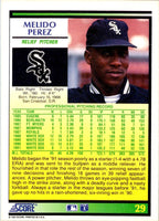 1992 Score Melido Perez #29