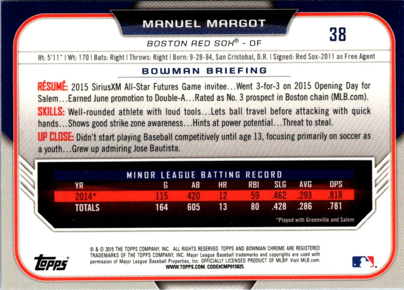 2015 Bowman Draft Picks & Prospects Chrome Manuel Margot