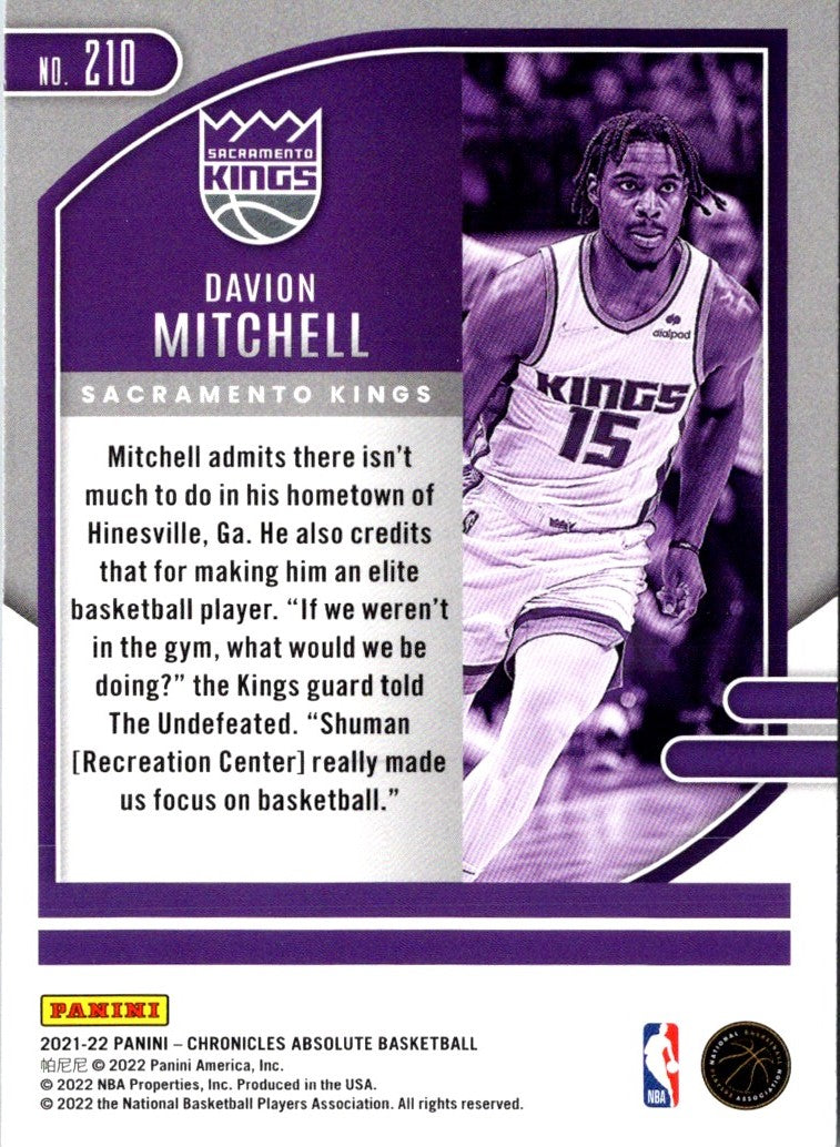 2021 Panini Chronicles Davion Mitchell