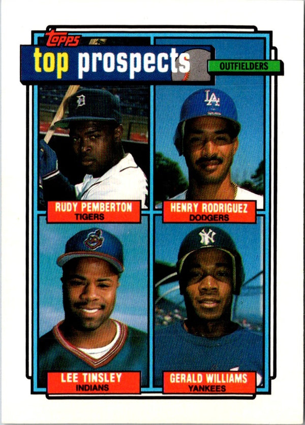 1992 Topps Rudy Pemberton/Henry Rodriguez/Lee Tinsley/Gerald Williams #656 Rookie