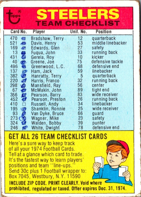 1974 Topps Team Checklists Checklist Denver Broncos #NNOA