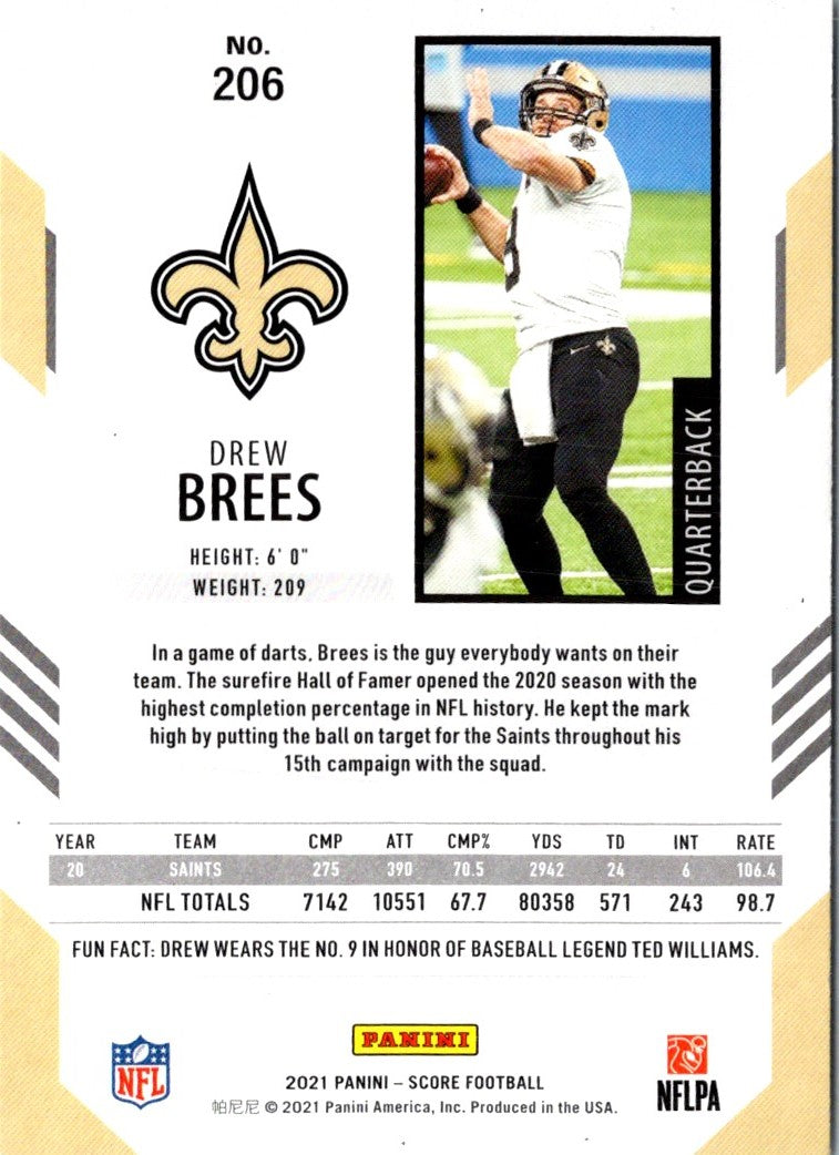 2021 Score Drew Brees