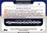 2015 Bowman Draft Picks & Prospects Parker French #19