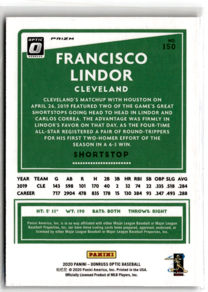 2020 Donruss Optic Red Wave Francisco Lindor