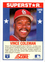 1989 Score Baseball's 100 Hottest Players Vince Coleman #86
