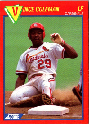 1989 Score Baseball's 100 Hottest Players Vince Coleman #86