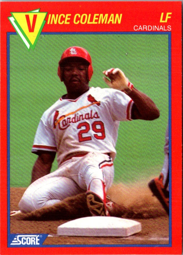 1989 Score Baseball's 100 Hottest Players Vince Coleman #86