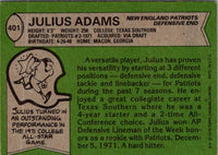 1978 Topps Julius Adams #401