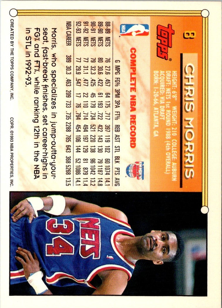 1993 Stadium Club Frequent Flyer Points Chris Morris