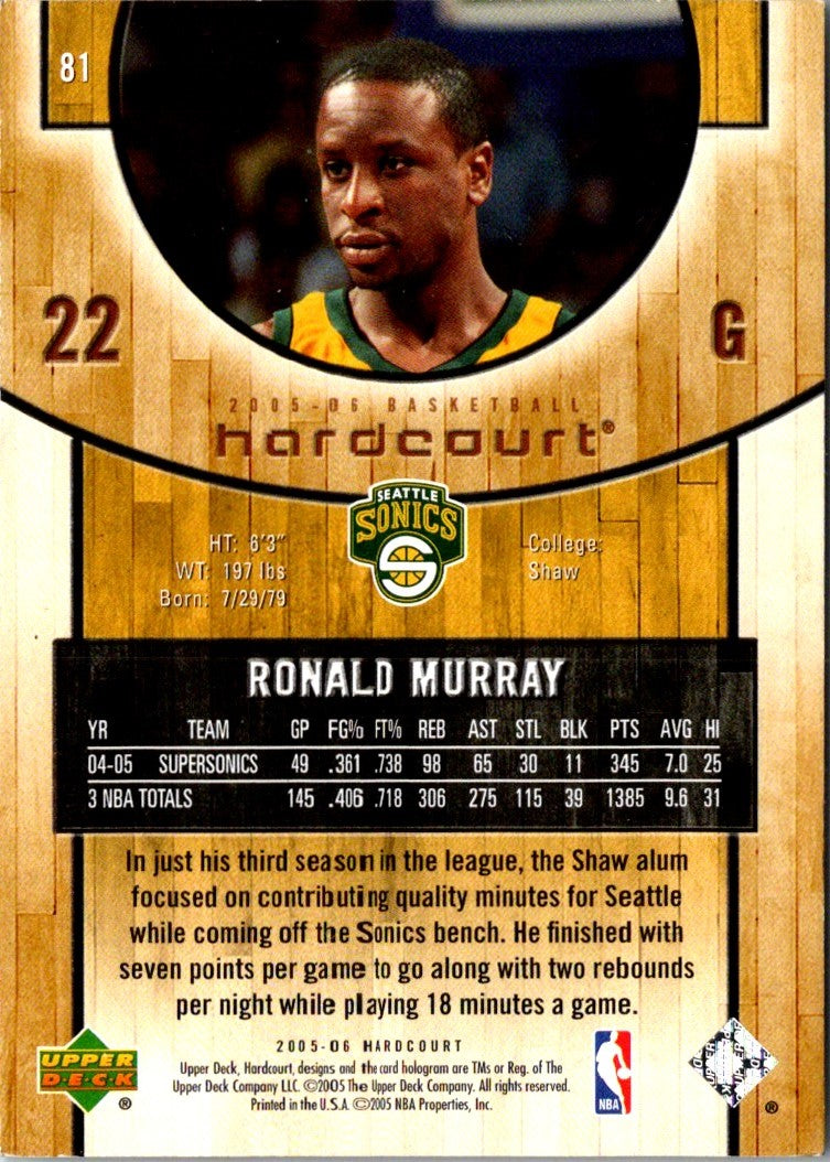 2005 Upper Deck Hardcourt Ronald Murray