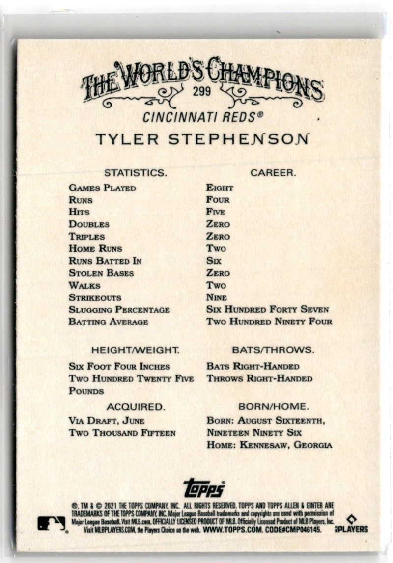 2021 Topps Allen & Ginter Tyler Stephenson