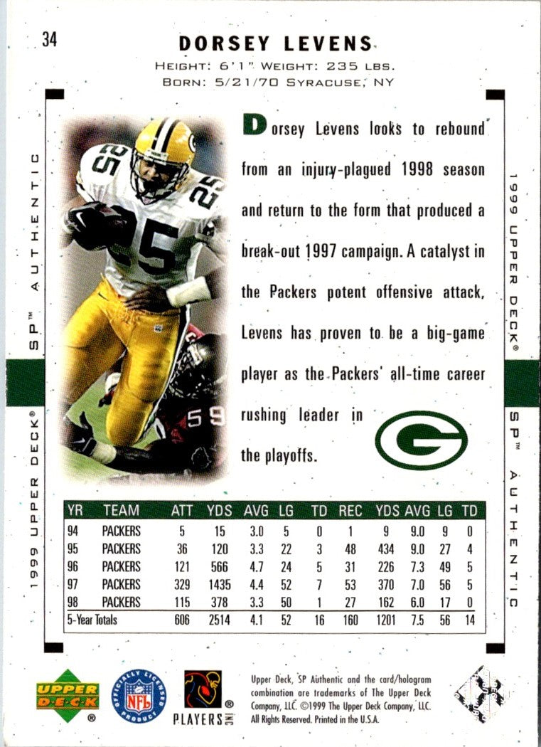 1999 SP Authentic Dorsey Levens