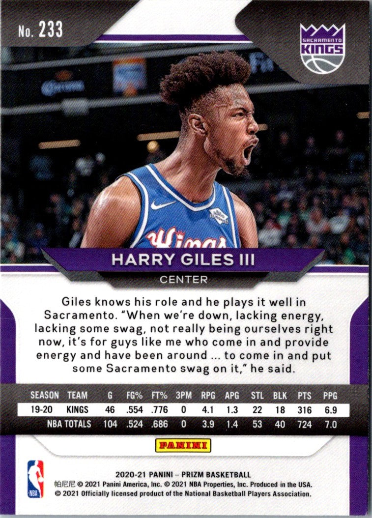 2020 Panini Prizm Blue Prizms Harry Giles III