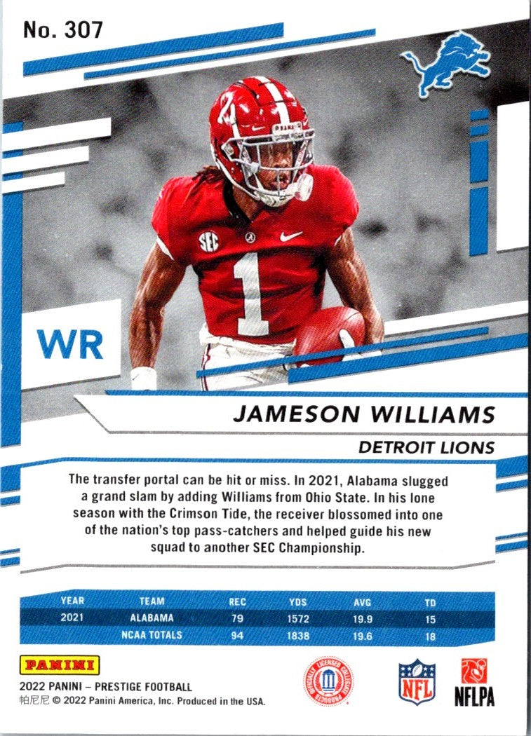 2022 Panini Prestige Jameson Williams