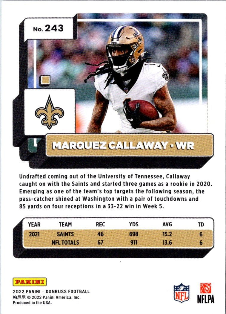 2022 Donruss Marquez Callaway