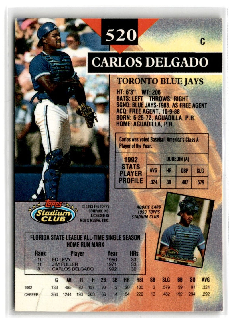 1993 Stadium Club Carlos Delgado