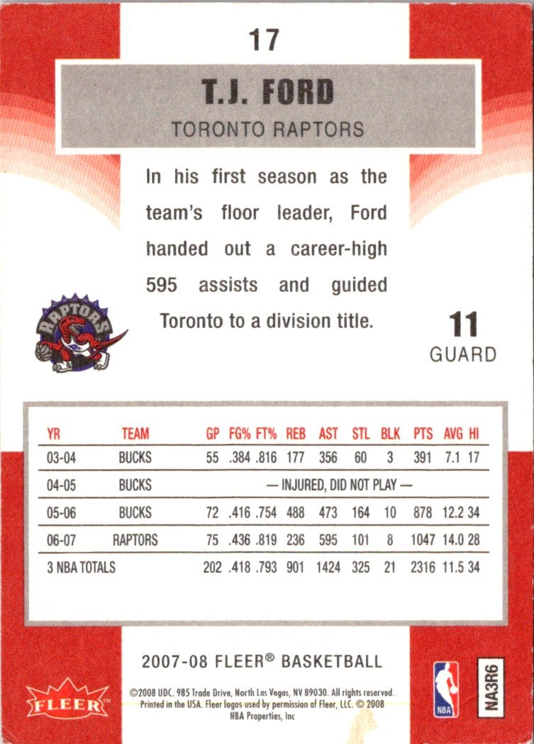 2007 Fleer T.J. Ford