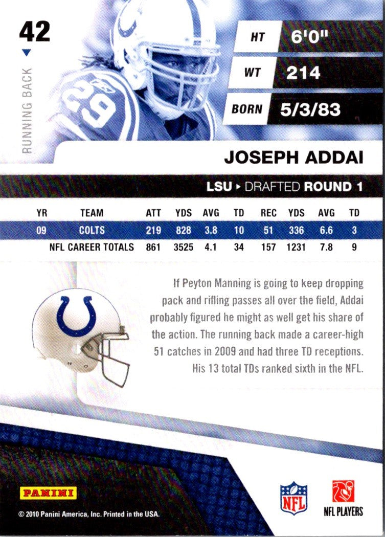 2010 Panini Absolute Memorabilia Joseph Addai