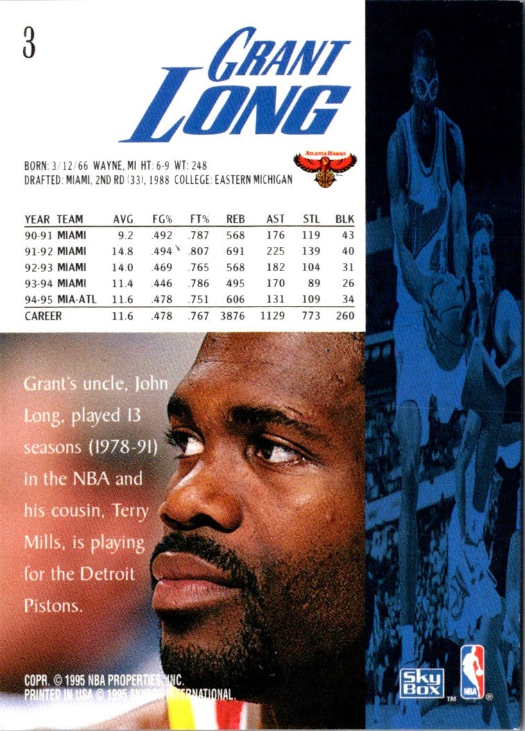 1995 SkyBox Premium Grant Long