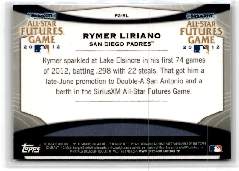 2012 Bowman Chrome Futures Game Rymer Liriano