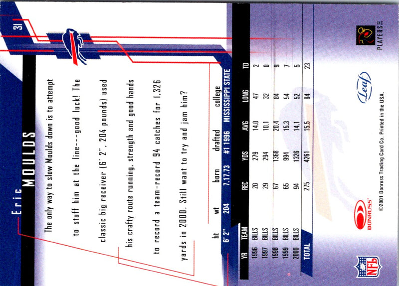 2001 Leaf Rookies & Stars Eric Moulds