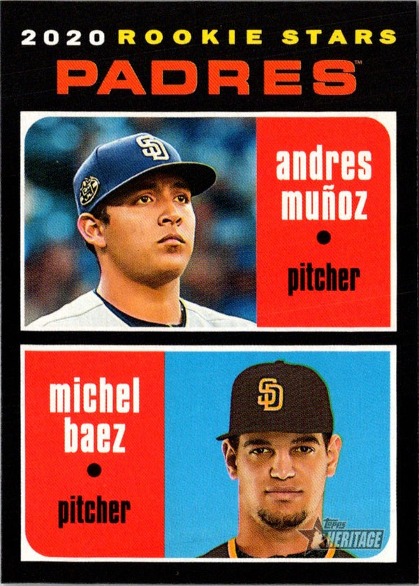 2020 Topps Heritage Andres MuÃ±oz/Michel Baez #262 Rookie