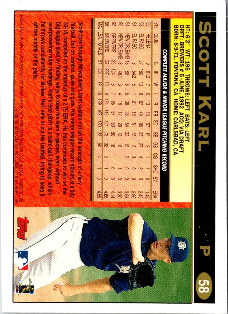 1997 Topps Scott Karl