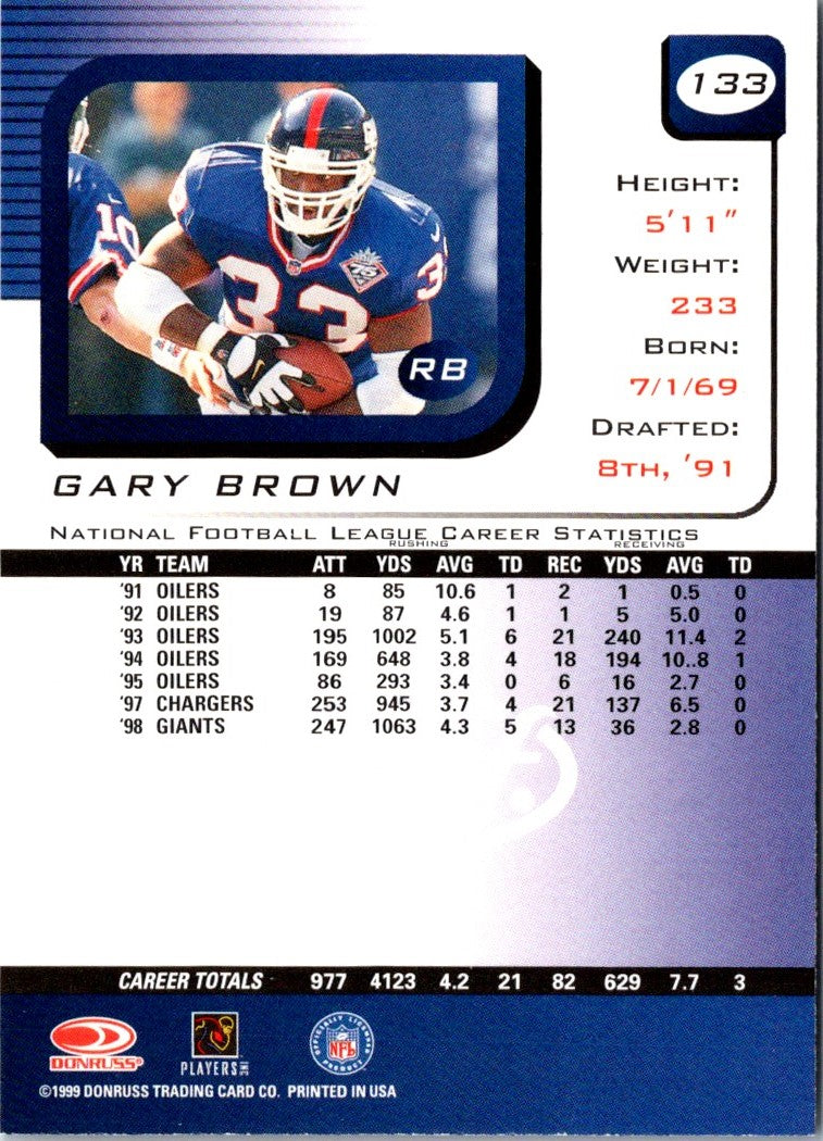 1999 Leaf Rookies & Stars Gary Brown