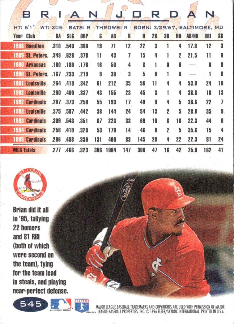1996 Fleer Brian Jordan