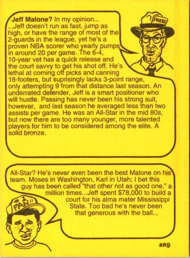 1993 First Amendment Publishing Skinnies Jeff Malone