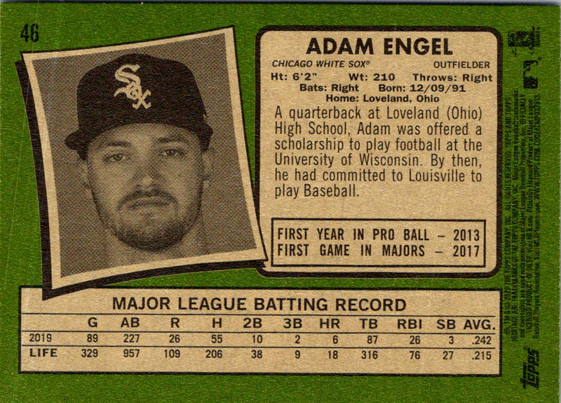 2020 Topps Heritage Adam Engel