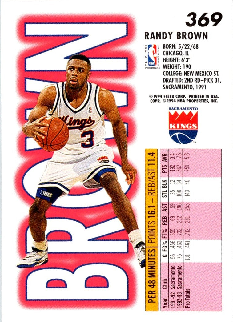 1993 Fleer Randy Brown