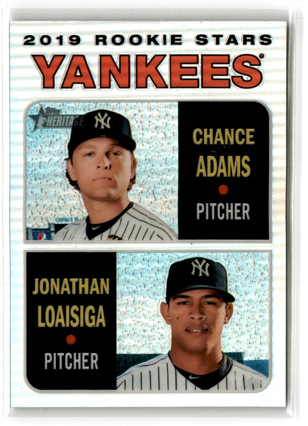 2019 Topps Heritage Bowman Chrome Refractor Chance Adams/Jonathan Loaisiga #THC-189