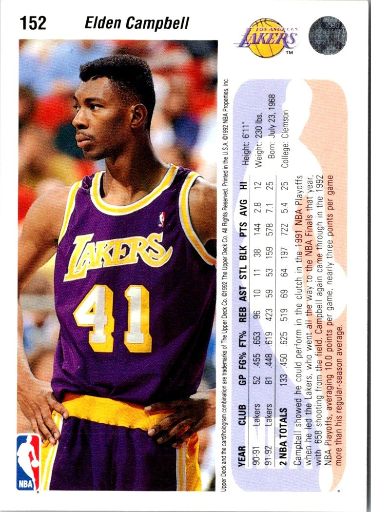 1992 Upper Deck Elden Campbell