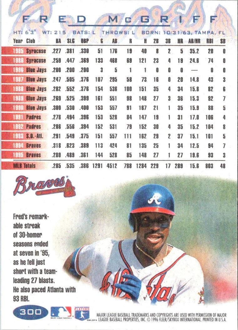 1996 Fleer Fred McGriff