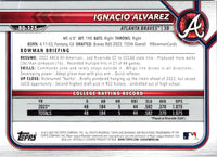 2022 Bowman Draft Baseball Ignacio Alvarez #BD-125 Rookie