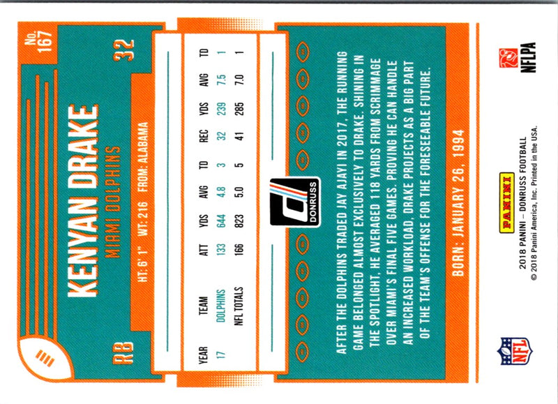 2018 Donruss Kenyan Drake