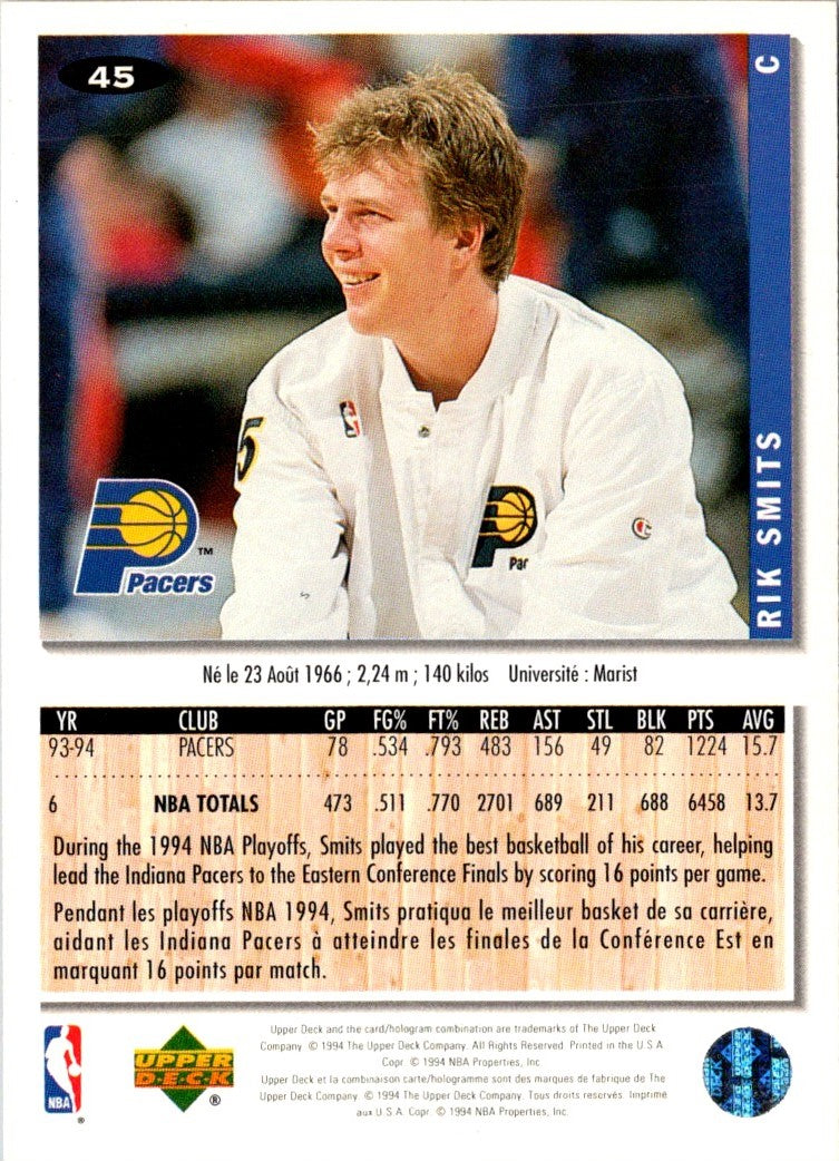 1994 Collector's Choice French Rik Smits