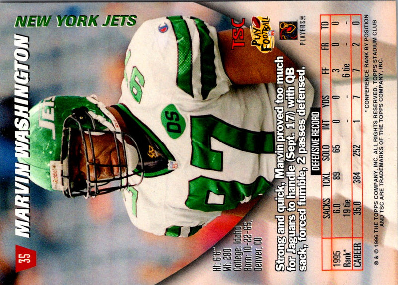 1996 Stadium Club Marvin Washington