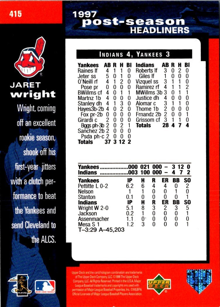 2000 Upper Deck Jaret Wright