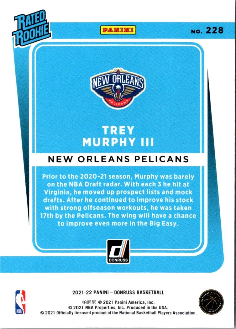 2021 Donruss Rated Rookies Trey Murphy III