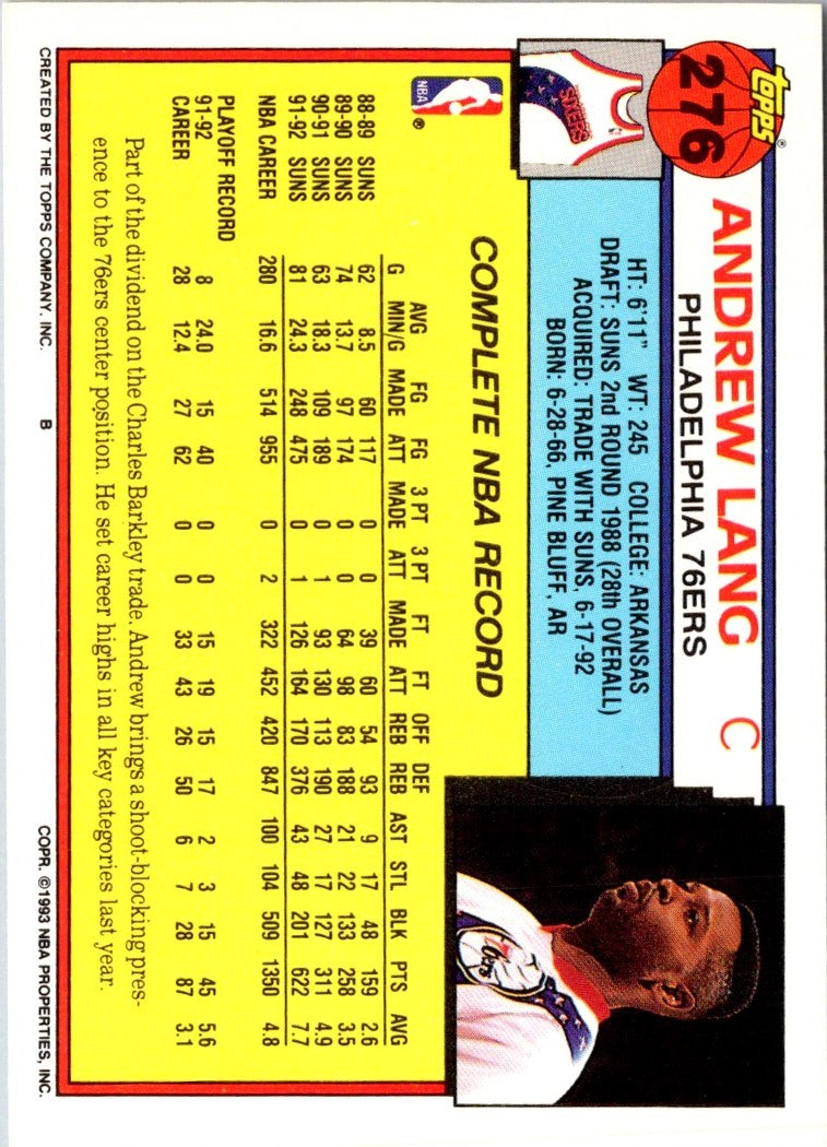 1992 Topps Andrew Lang