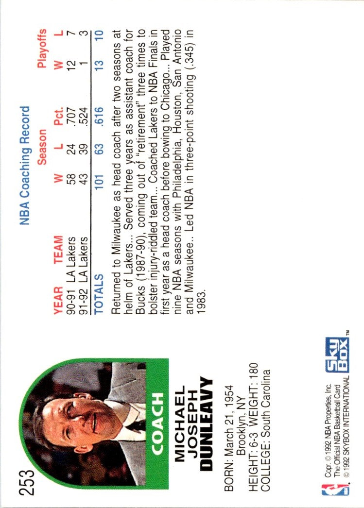 1992 Hoops Mike Dunleavy Sr.