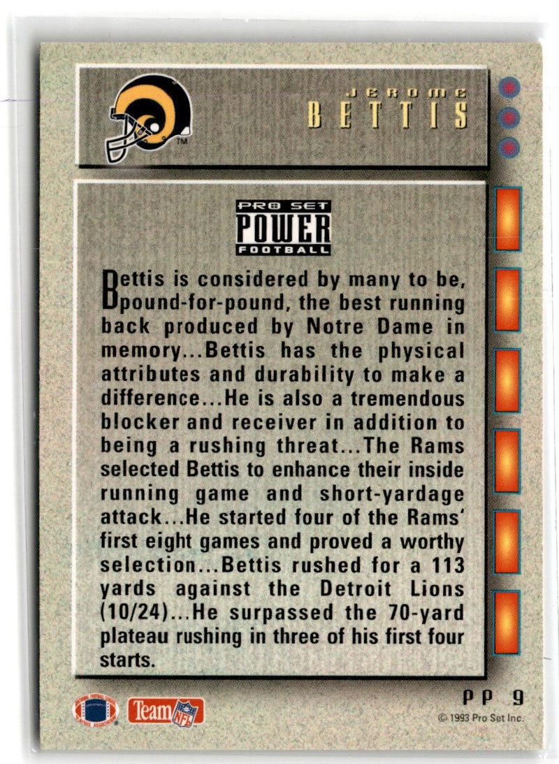 1993 Pro Set Power Update Prospects Jerome Bettis