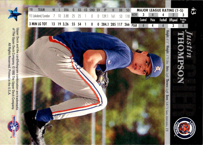 1993 Classic Best Lakeland Tigers Justin Thompson