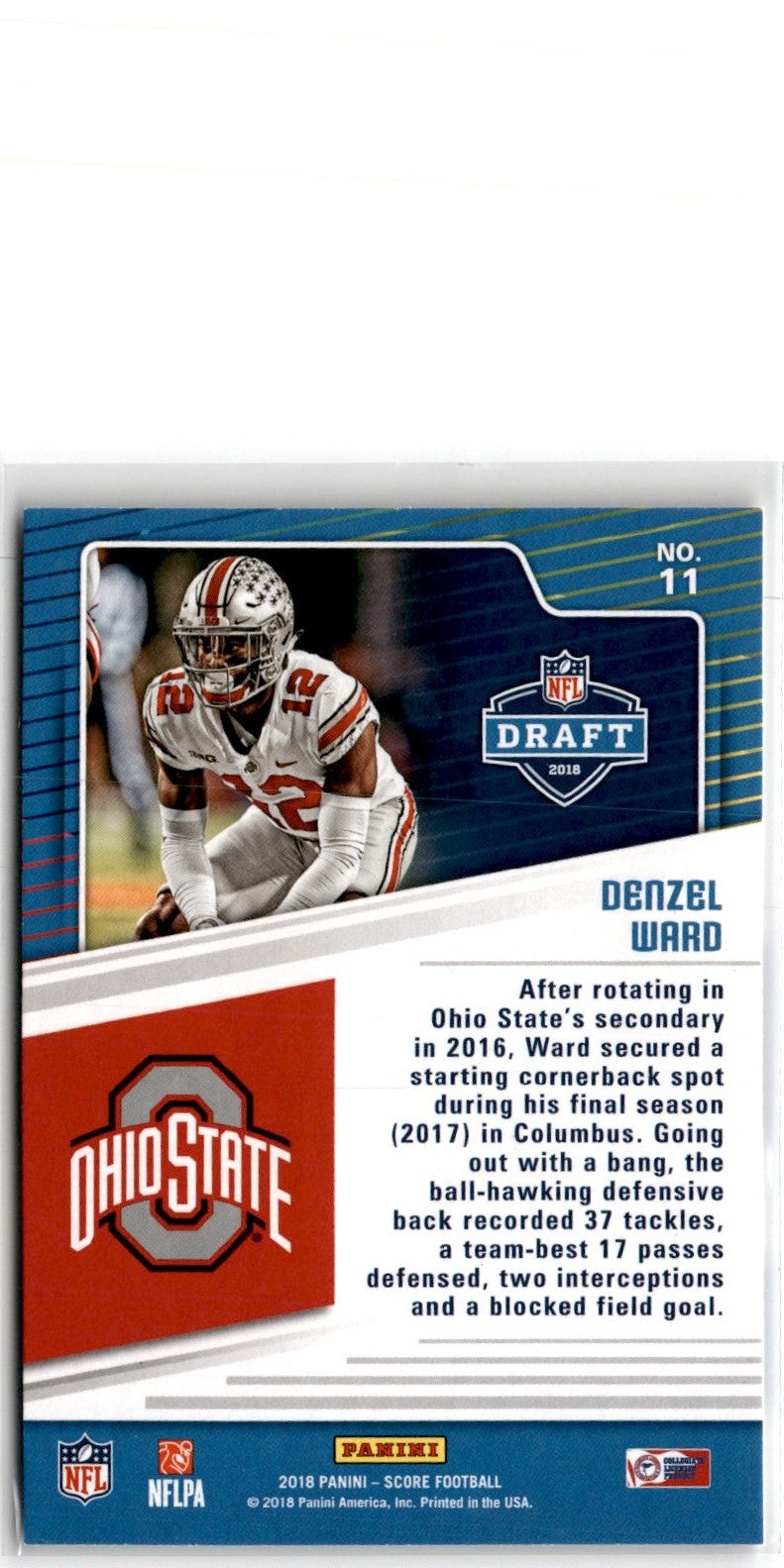 2018 Score NFL Draft Denzel Ward