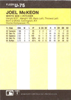 1986 Fleer Update Joel McKeon #U-75