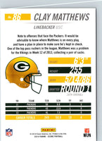 2014 Score Scorecard Clay Matthews #86