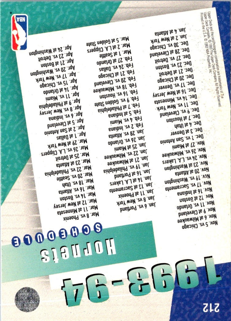 1993 Upper Deck Charlotte Hornets