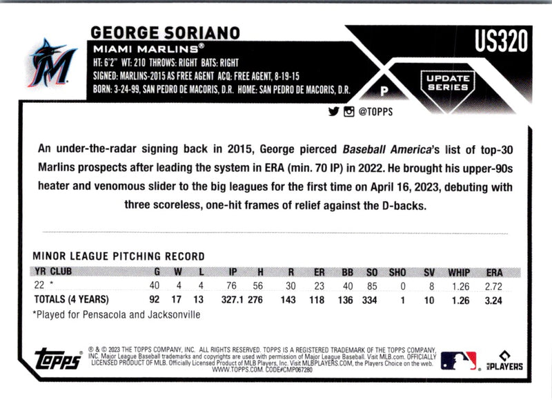 2023 Topps Update George Soriano